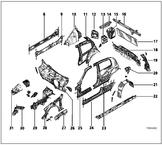 Désignation des pièces (éclaté)