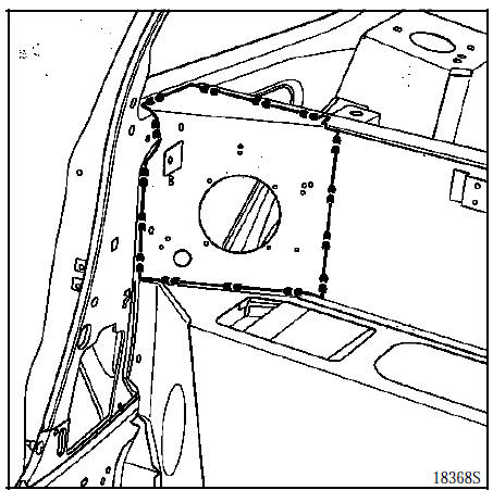 Cloison latérale de compartiment moteur