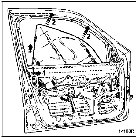 Coulisseau de vitre de porte avant