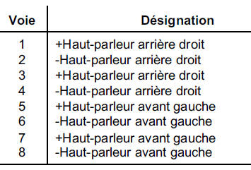 REMARQUE : les haut-parleurs sont branchés en